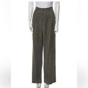 Reformation Sage Green Wide-Leg Trousers